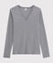 T-shirt col V iconique en coton Femme bleu SMOKING/blanc MARSHMALLOW