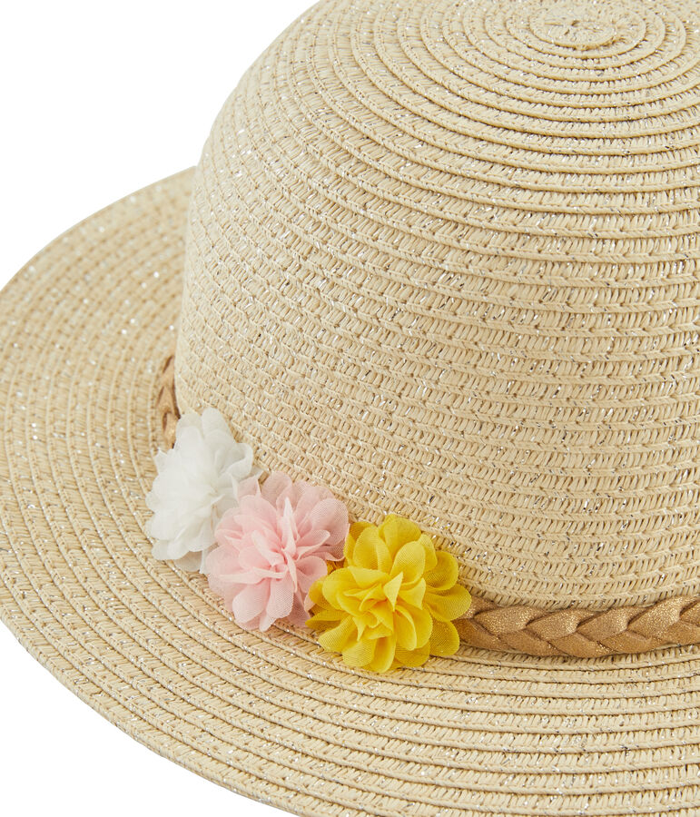 Chapeau de paille enfant fille blanc