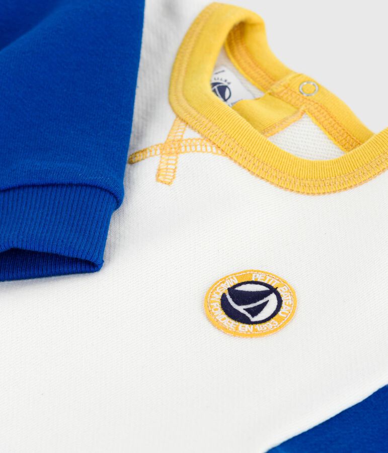 Sweatshirt b&eacute;b&eacute; en coton colorblock MILK/ MULTICO