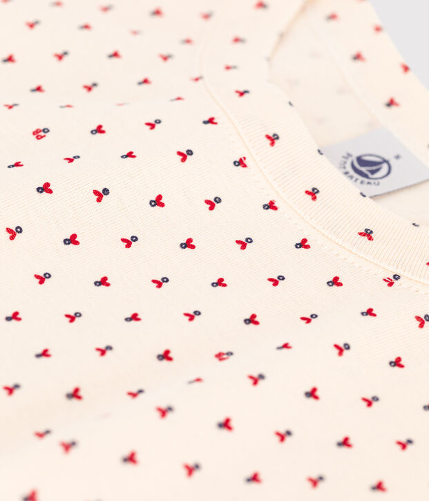 Tee-shirt L'ICONIQUE col rond en coton Femme &eacute;cru/rouge/multicouleur