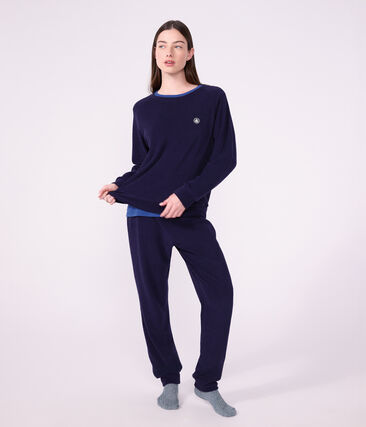Pyjama femme en coton éponge uni