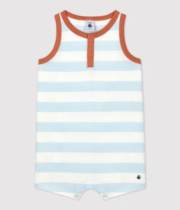 PETIT BATEAU - Combinaison courte rayée en jersey bébé