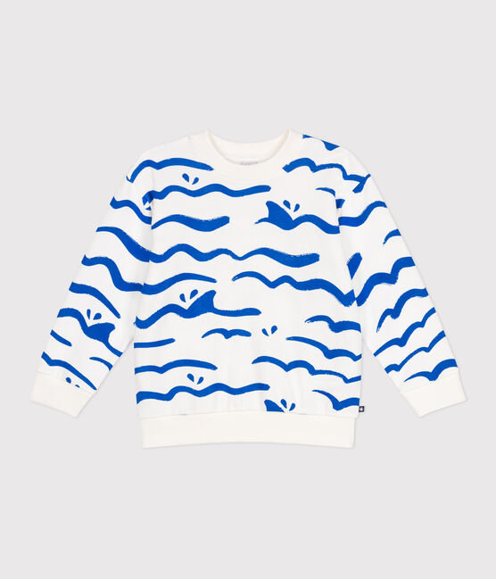 Sweatshirt enfant en coton imprimé blanc MARSHMALLOW/blanc MULTICO