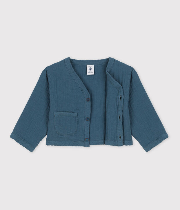 Cardigan b&eacute;b&eacute; en gaze de coton gris