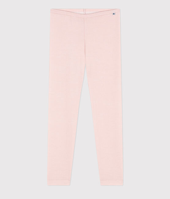 Legging petite fille/petit garçon en laine et coton rose SALINE