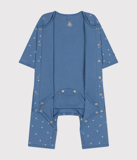 Bodyjama sans pieds en coton bleu BEACH/ MARSHMALLOW