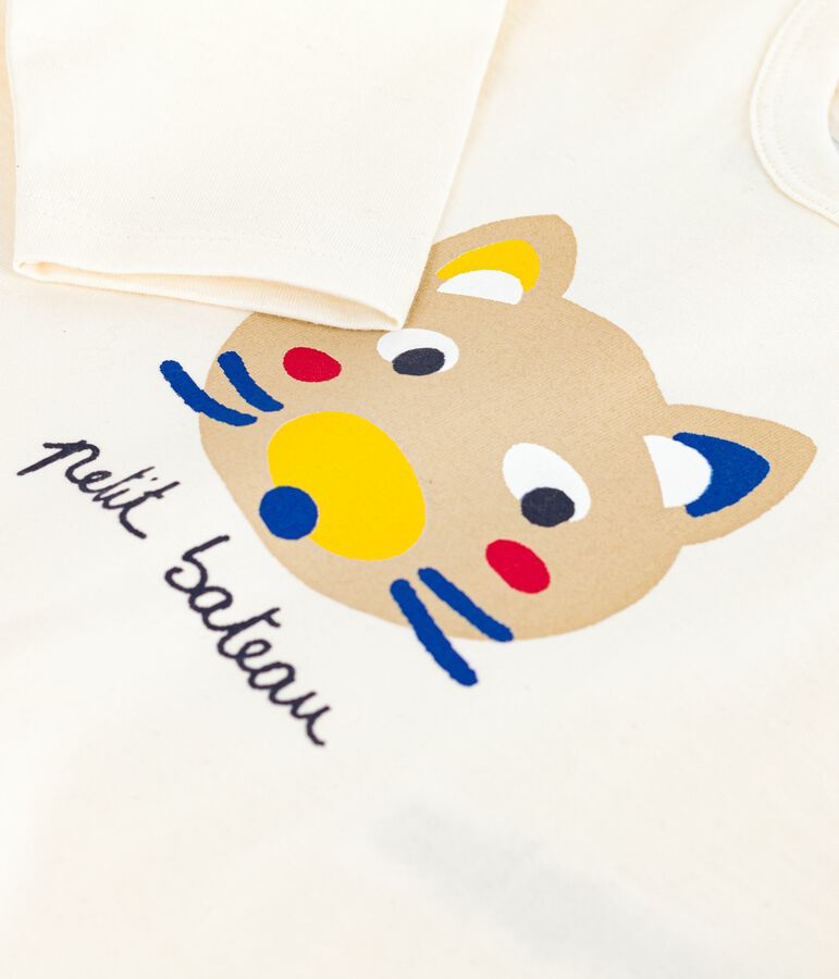 Tee-shirt b&eacute;b&eacute; en coton &agrave; manches longues MILK/ MULTICO