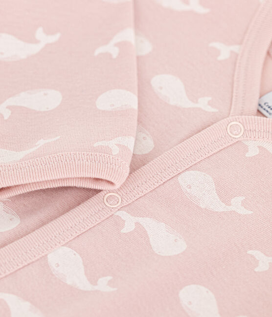 Dors-bien sans pieds imprimés en coton SALINE/ MARSHMALLOW