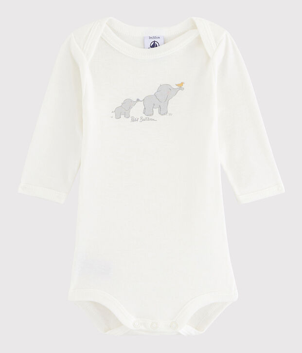 Body manches longues b&eacute;b&eacute; fille-gar&ccedil;on blanc