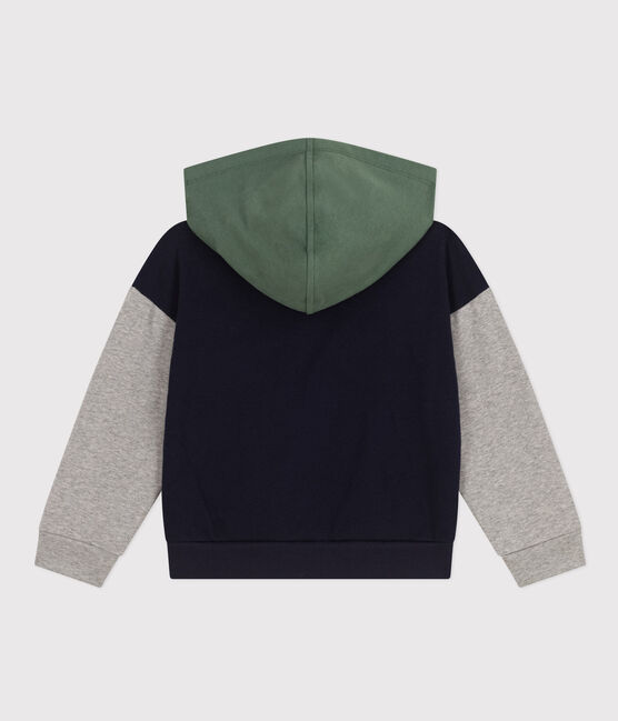 Sweatshirt à capuche en molleton enfant garçon bleu SMOKING/blanc MULTICO