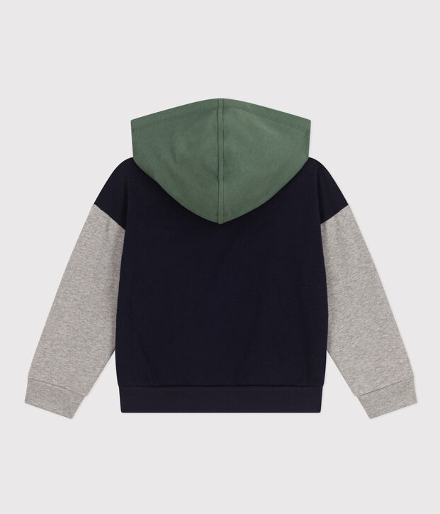 Sweatshirt &agrave; capuche en molleton enfant gar&ccedil;on bleu/multicouleur
