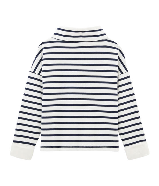 Sweatshirt enfant garçon blanc MARSHMALLOW/bleu SMOKING
