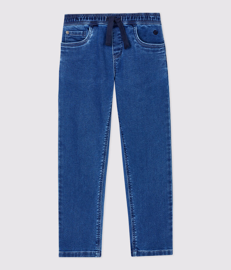 Pantalon regular en denim bio enfant gar&ccedil;on bleu DENIM BLEU DELAVE