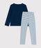 Pyjama enfant manches longues en coton blanc ECUME/ INCOGNITO