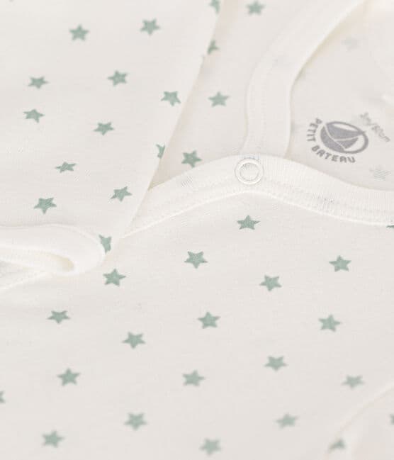 Pyjama bébé sans pieds en coton blanc MARSHMALLOW/ HERBIER
