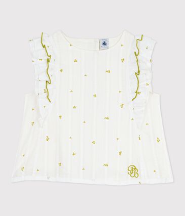 Blouse enfant en coton sans manche imprimée fleurs
