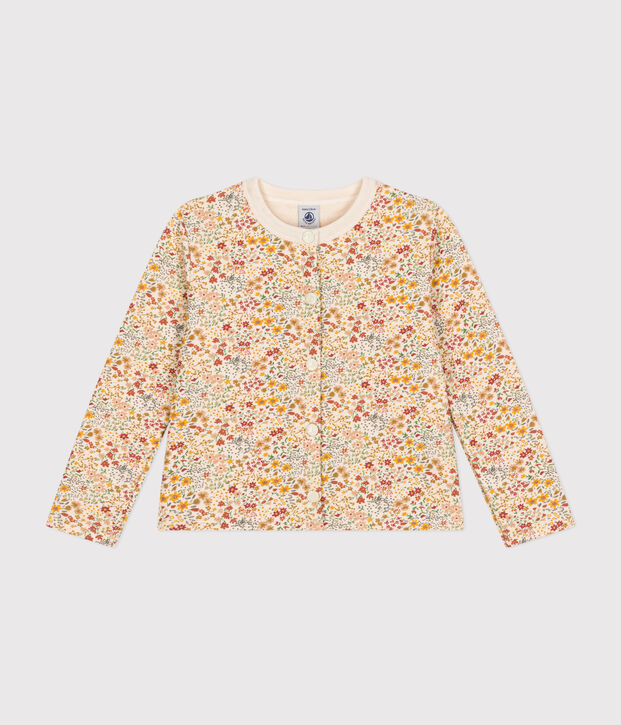 Cardigan en tubique enfant fille &eacute;cru/marron/multicouleur