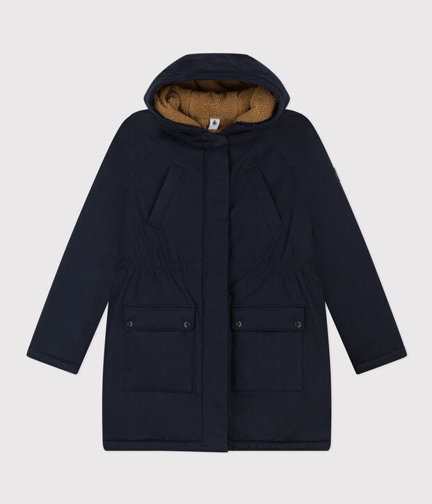 Parka doubl&eacute;e sherpa Femme bleu marine