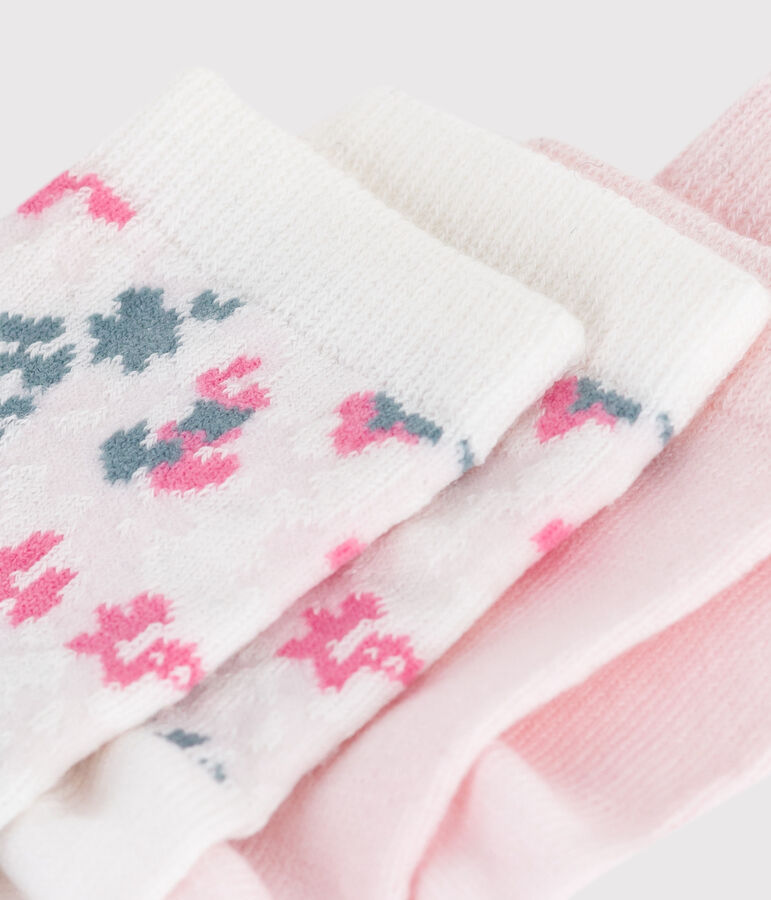 2 paires de chaussettes b&eacute;b&eacute; en coton imprim&eacute; fleurs variante 1