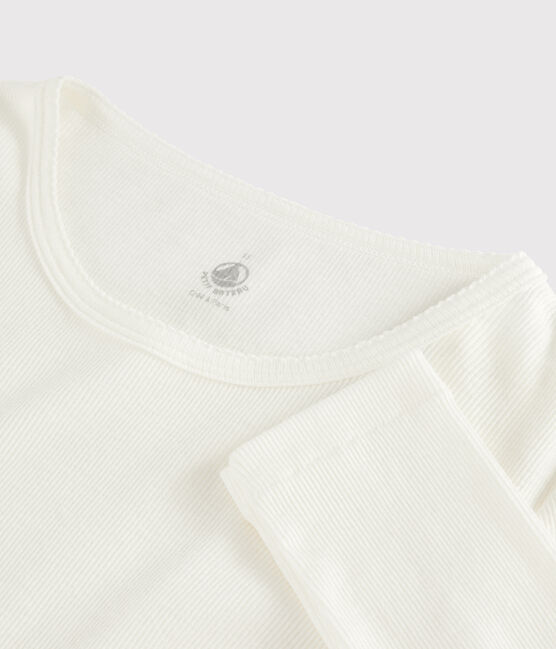 T-shirt en laine et coton Femme blanc MARSHMALLOW
