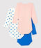Lot de 3 bodies cœurs bleus manches longues variante 1