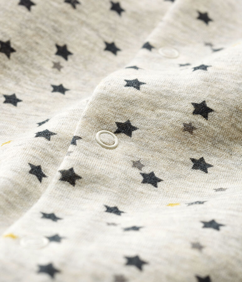 Combinaison longue b&eacute;b&eacute; en laine et coton beige MONTELIMAR/blanc MULTICO CN