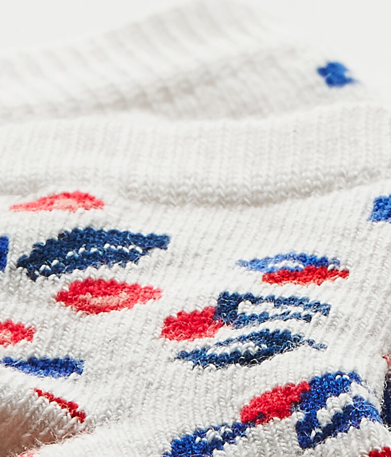 Chaussettes b&eacute;b&eacute; fille imprim&eacute;es blanc/multicouleur