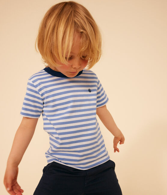 Tee-shirt rayé en jersey léger enfant garçon GAULOISE/ MARSHMALLOW