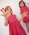 Robe sans manche en lin enfant fille rose DELHI