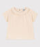 Blouse manches courtes bébé en gaze de coton écru AVALANCHE