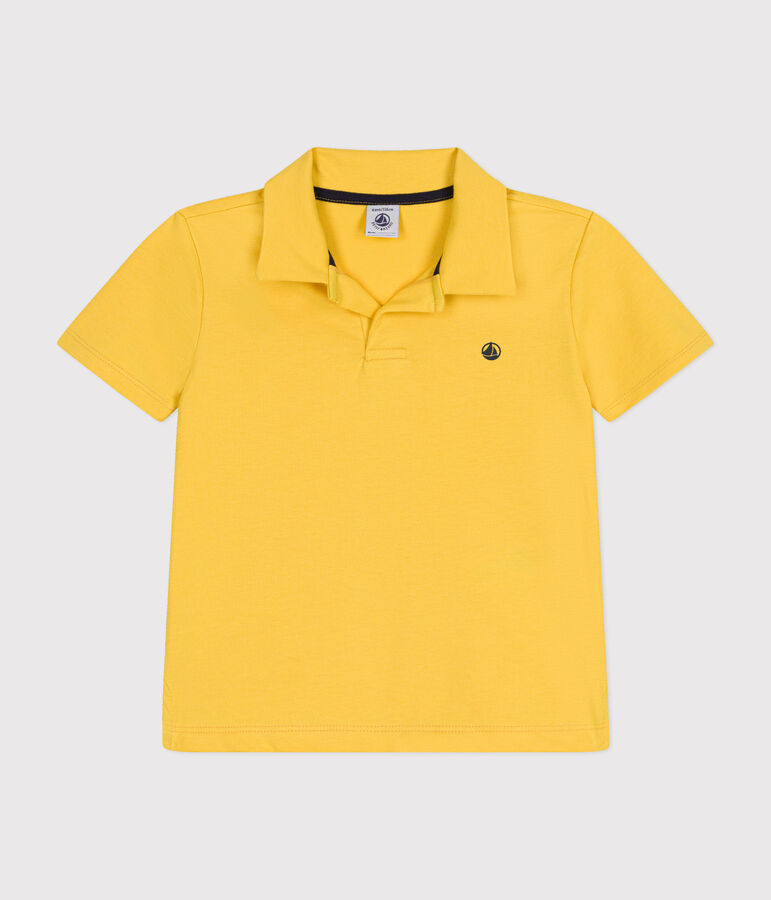 Polo manches courtes en coton enfant gar&ccedil;on jaune NECTAR