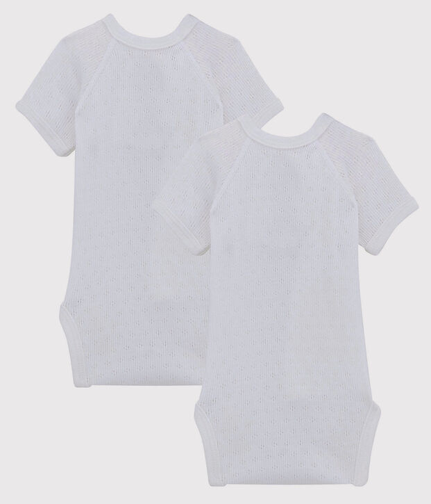 Lot de 2 bodies b&eacute;b&eacute; ajour&eacute;s en coton biologique multicouleur
