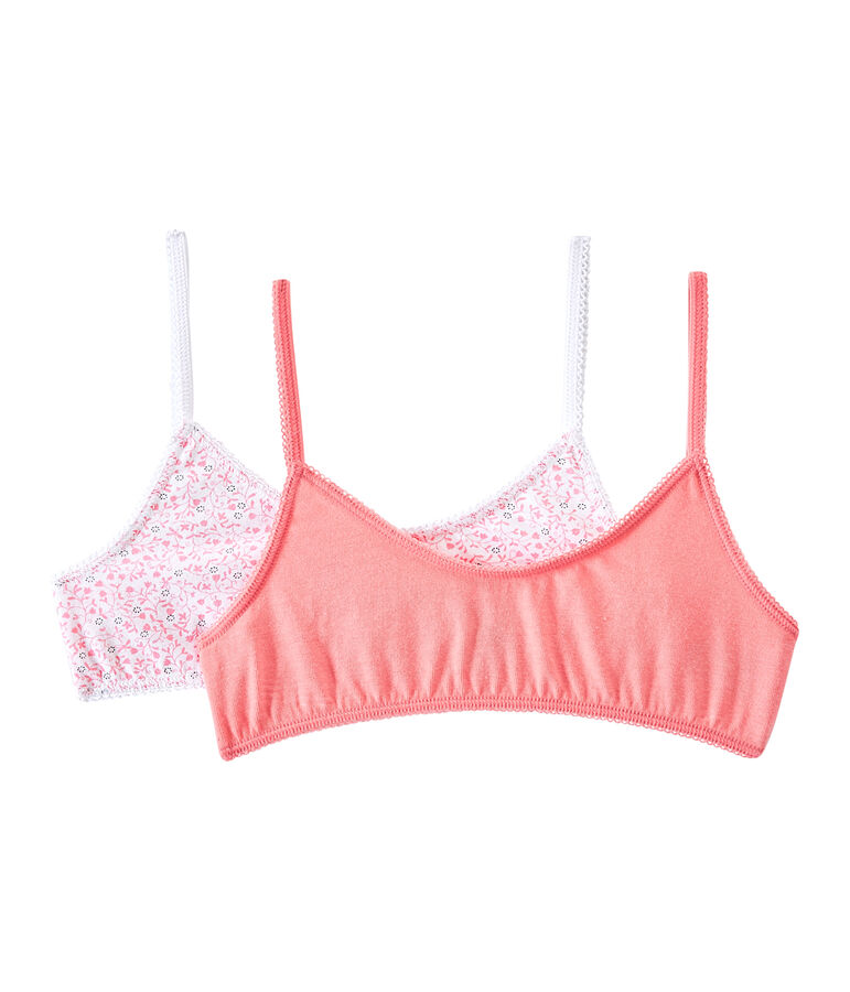 Lot de 2 brassi&egrave;res fille blanc