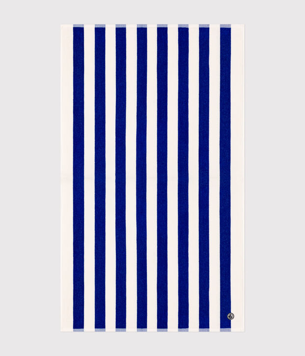 SERVIETTE DE PLAGE RAYEE EN BOUCLETTE EPONGE multicouleur