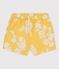 Short imprimé Hawaï en popeline bébé jaune ORGE/blanc MARSHMALLOW