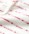 Dors-bien sans pieds Petit Bateau Je T'aime bébé en jacquard blanc MARSHMALLOW/rouge TERKUIT
