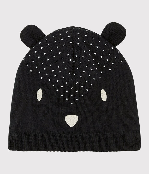 Bonnet en tricot b&eacute;b&eacute;. bleu marine