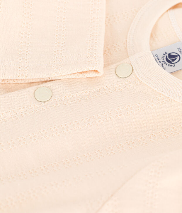 Cardigan b&eacute;b&eacute; en jersey point fantaisie &eacute;cru