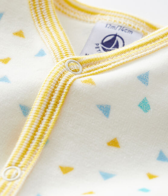 Dors-bien imprimé confettis bébé en velours blanc MARSHMALLOW/blanc MULTICO