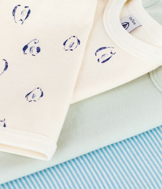 Lot de bodies manches longues en coton imprimé pingouins bébé variante 1