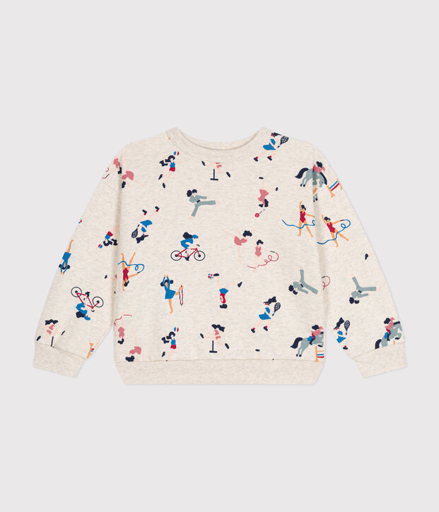 Sweatshirt en molleton enfant fille beige/multicouleur