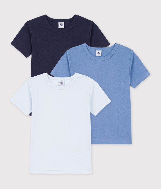 Lot de tee-shirts enfant en coton manches courtes unis multicouleur