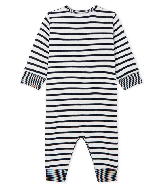 Dors bien sans pieds bébé garçon en tubique blanc MARSHMALLOW/bleu SMOKING CN