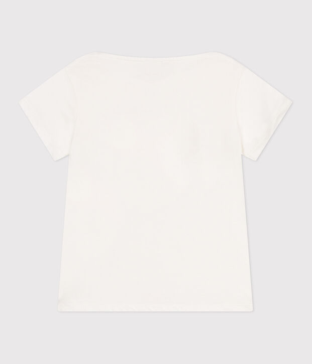 Teeshirt enfant en coton manches courtes c&oelig;ur blanc