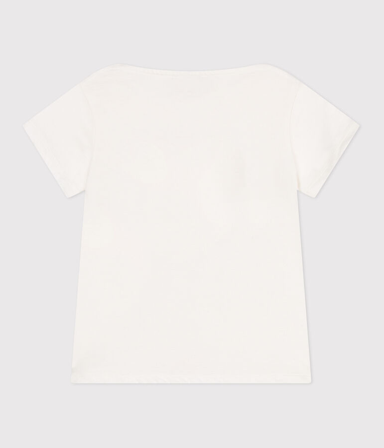 Teeshirt enfant en coton manches courtes c&oelig;ur blanc MARSHMALLOW