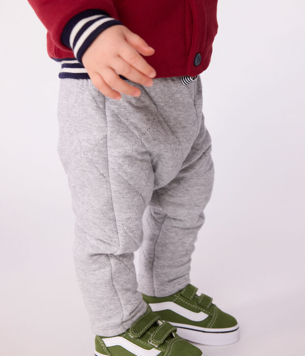 Pantalon b&eacute;b&eacute; en coton &eacute;pais uni gris