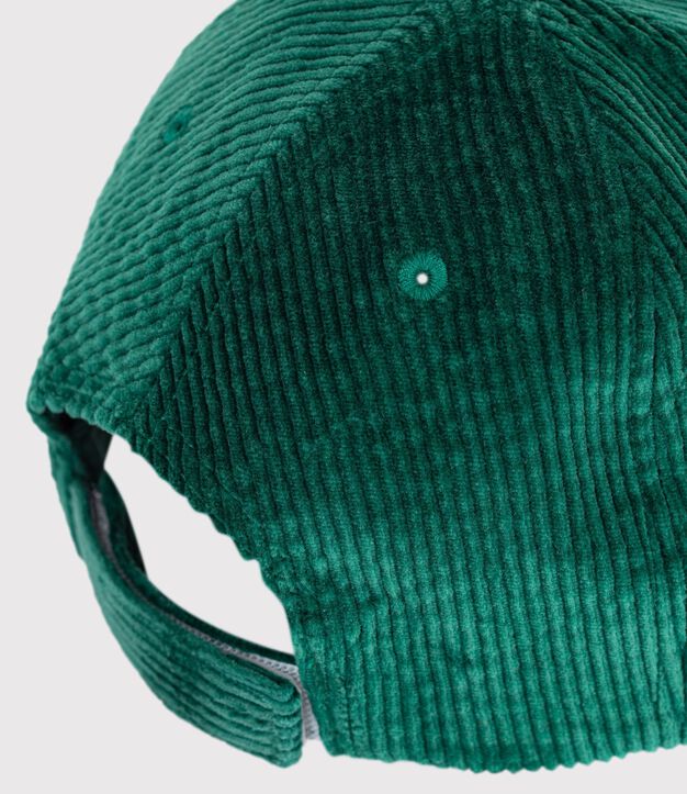 Casquette enfant en velours unie vert