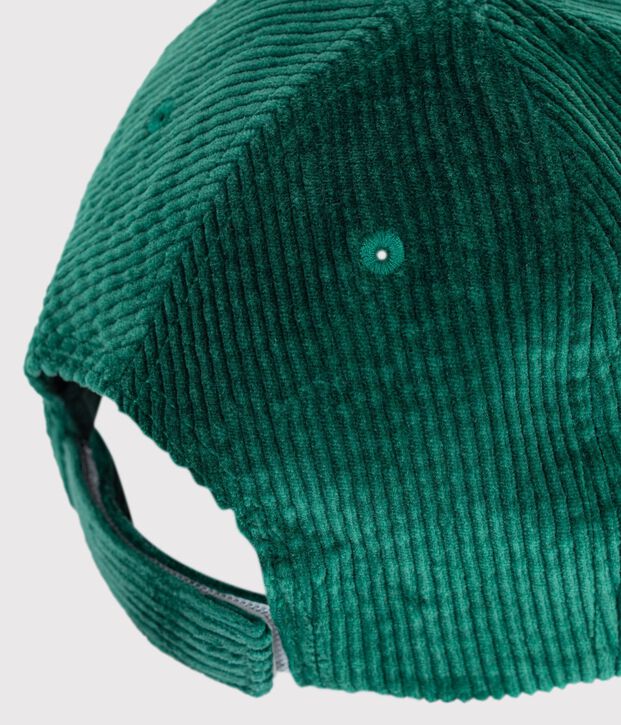 Casquette enfant en velours unie vert