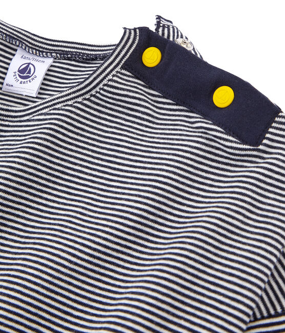 Tee-shirt à manches longues enfant fille bleu SMOKING/blanc MARSHMALLOW
