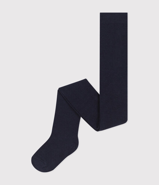 Collant uni en jersey de coton uni enfant bleu SMOKING
